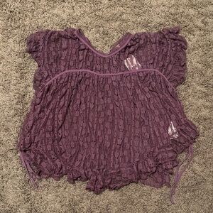 Free People Purple Lace Blouse